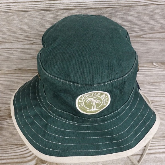 CLEARWATER BEACH SURF STYLE ONE SIZE GREEN SUN HAT CAP ONE SIZE - Picture 3 of 10